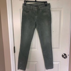 American Eagle Faded Olive Jeggings Size 8